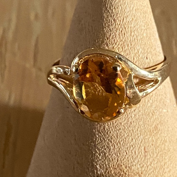 $999 Solid 14k Citrine RingSize 6.75 - Picture 1 of 8